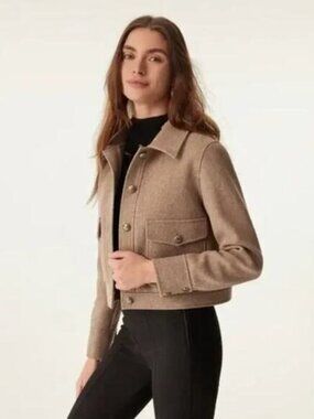 NWT OGL Oversized Coat NEW CashSoft Point Collar Cargo Short Jacket Medium #1902